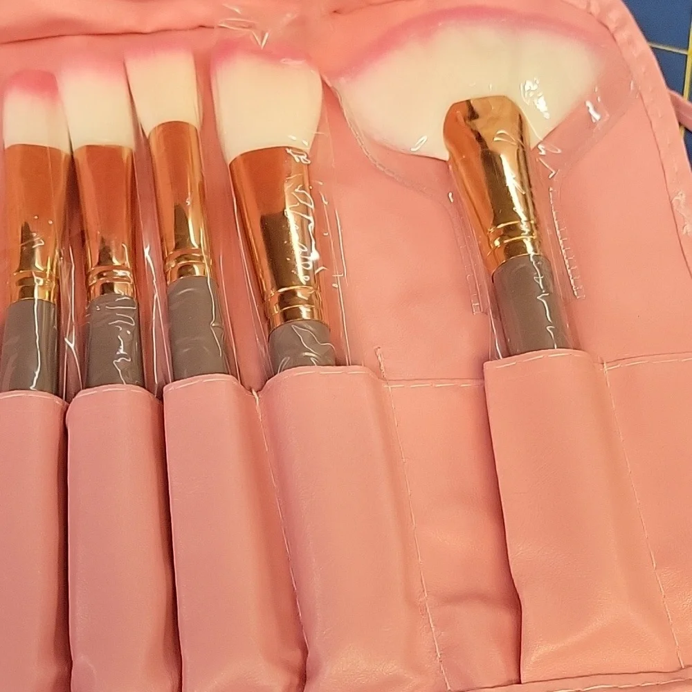 Pink Makeup Brush Set of 22 Pleather Pink Case